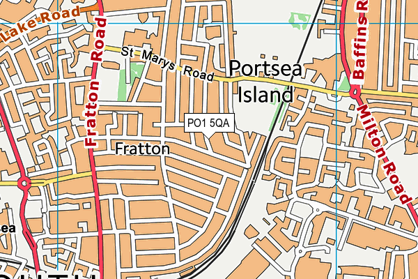PO1 5QA map - OS VectorMap District (Ordnance Survey)