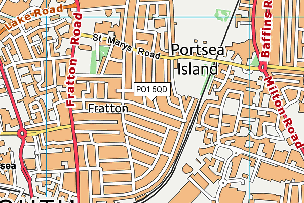 PO1 5QD map - OS VectorMap District (Ordnance Survey)