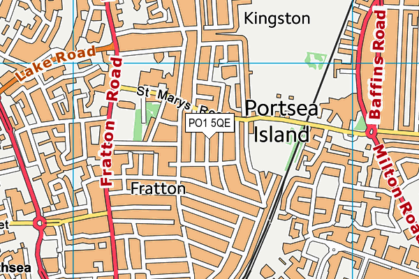 PO1 5QE map - OS VectorMap District (Ordnance Survey)