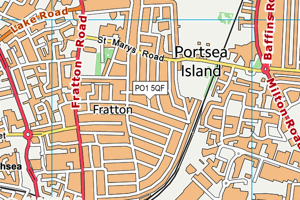 PO1 5QF map - OS VectorMap District (Ordnance Survey)