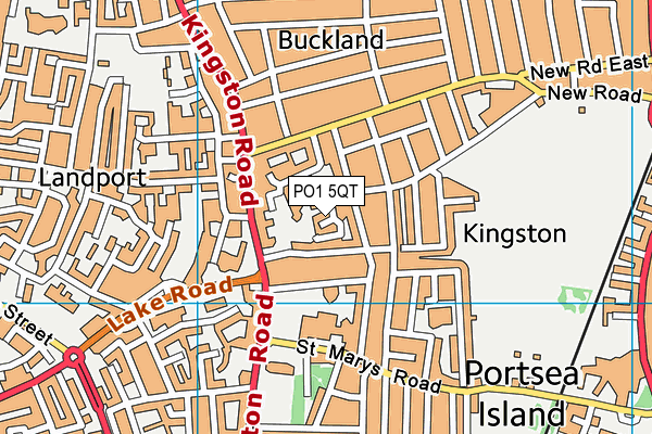 PO1 5QT map - OS VectorMap District (Ordnance Survey)