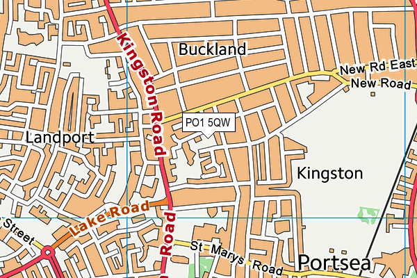 PO1 5QW map - OS VectorMap District (Ordnance Survey)