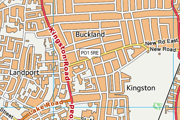 PO1 5RE map - OS VectorMap District (Ordnance Survey)