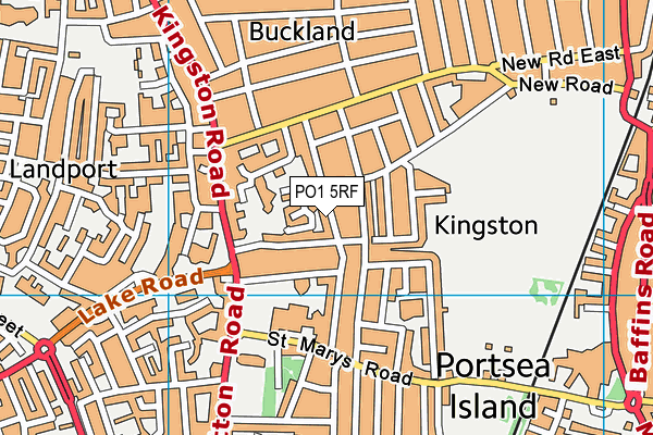 PO1 5RF map - OS VectorMap District (Ordnance Survey)