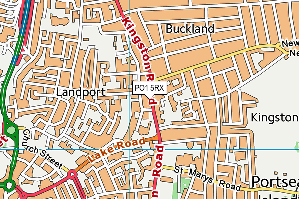 PO1 5RX map - OS VectorMap District (Ordnance Survey)