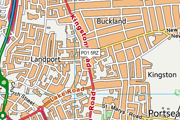 PO1 5RZ map - OS VectorMap District (Ordnance Survey)