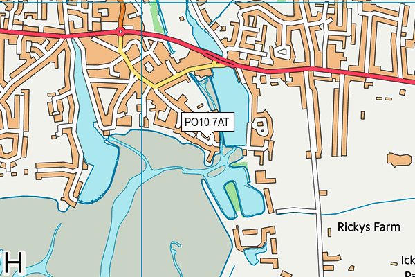 PO10 7AT map - OS VectorMap District (Ordnance Survey)