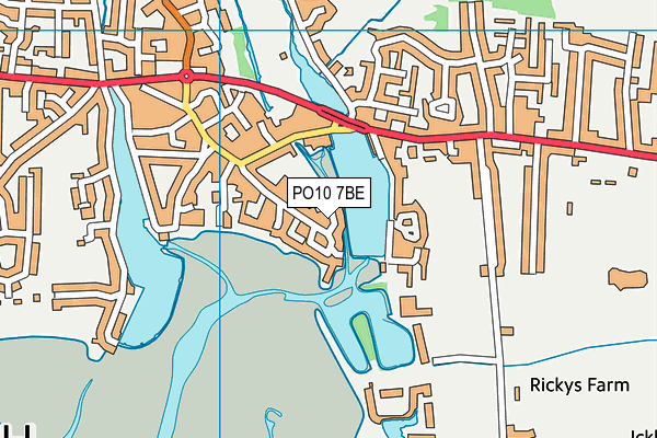 PO10 7BE map - OS VectorMap District (Ordnance Survey)