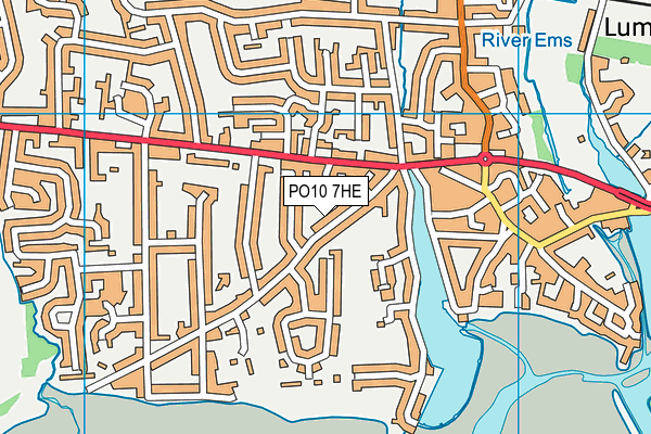 PO10 7HE map - OS VectorMap District (Ordnance Survey)
