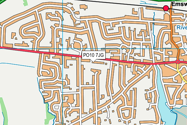 PO10 7JG map - OS VectorMap District (Ordnance Survey)
