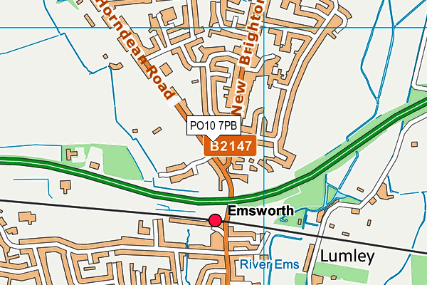 PO10 7PB map - OS VectorMap District (Ordnance Survey)