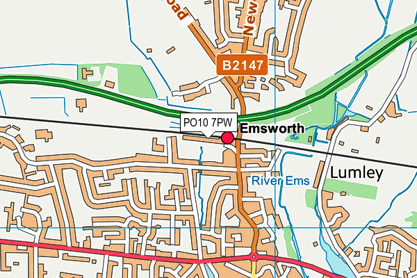 PO10 7PW map - OS VectorMap District (Ordnance Survey)