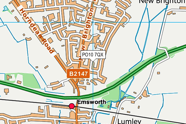 PO10 7QX map - OS VectorMap District (Ordnance Survey)