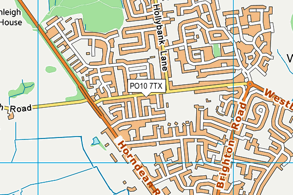 PO10 7TX map - OS VectorMap District (Ordnance Survey)