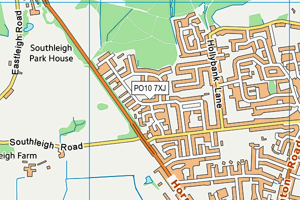 PO10 7XJ map - OS VectorMap District (Ordnance Survey)