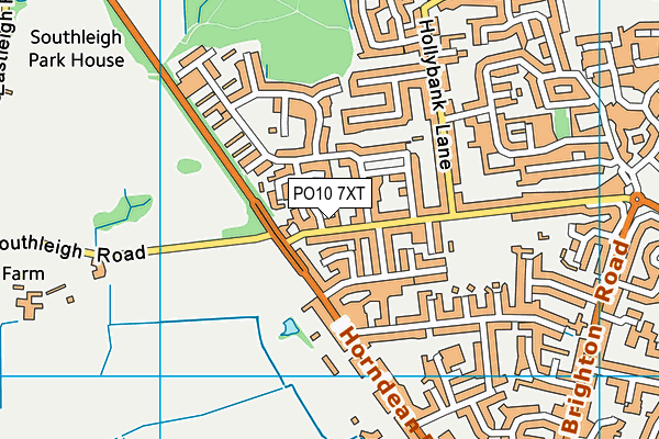 PO10 7XT map - OS VectorMap District (Ordnance Survey)