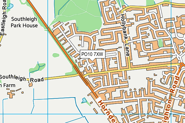 PO10 7XW map - OS VectorMap District (Ordnance Survey)