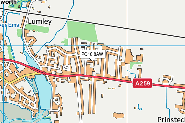 PO10 8AW map - OS VectorMap District (Ordnance Survey)