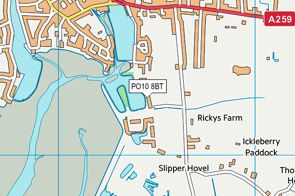 PO10 8BT map - OS VectorMap District (Ordnance Survey)