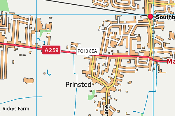 PO10 8EA map - OS VectorMap District (Ordnance Survey)