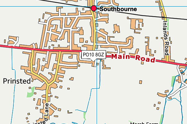 PO10 8GZ map - OS VectorMap District (Ordnance Survey)