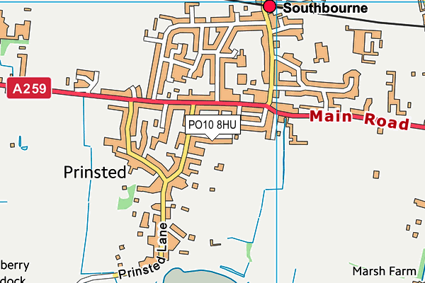 PO10 8HU map - OS VectorMap District (Ordnance Survey)