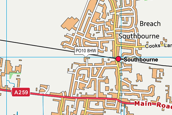 PO10 8HW map - OS VectorMap District (Ordnance Survey)