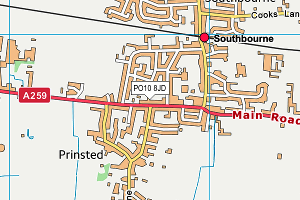 PO10 8JD map - OS VectorMap District (Ordnance Survey)