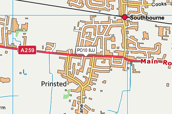PO10 8JJ map - OS VectorMap District (Ordnance Survey)