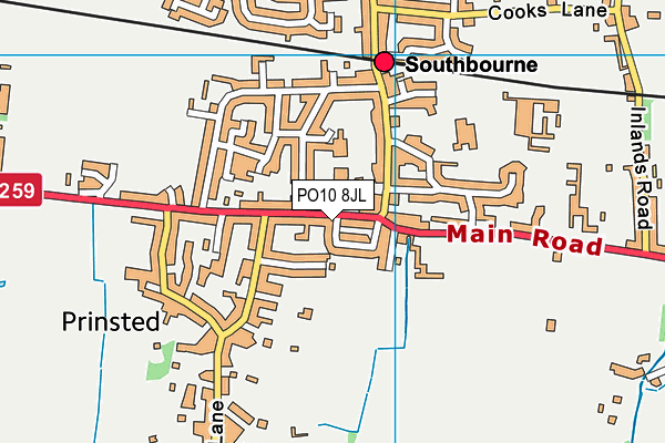 PO10 8JL map - OS VectorMap District (Ordnance Survey)