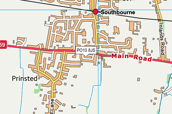 PO10 8JS map - OS VectorMap District (Ordnance Survey)