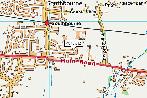 PO10 8JZ map - OS VectorMap District (Ordnance Survey)