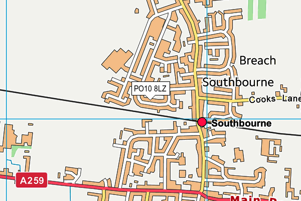 PO10 8LZ map - OS VectorMap District (Ordnance Survey)