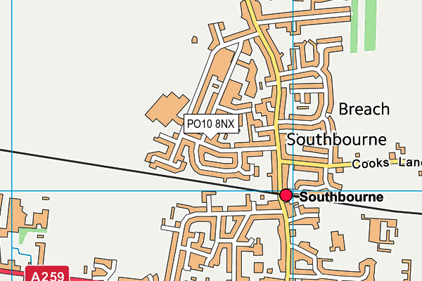 PO10 8NX map - OS VectorMap District (Ordnance Survey)