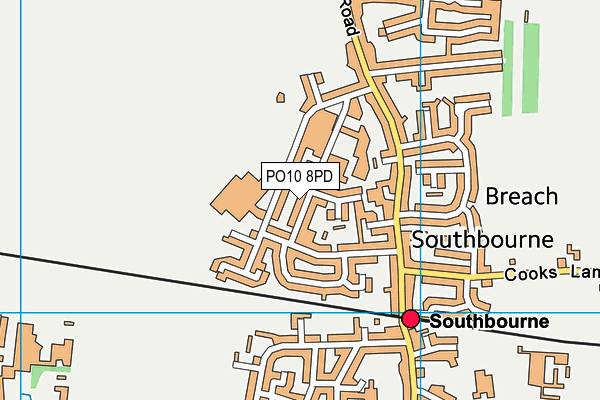 PO10 8PD map - OS VectorMap District (Ordnance Survey)