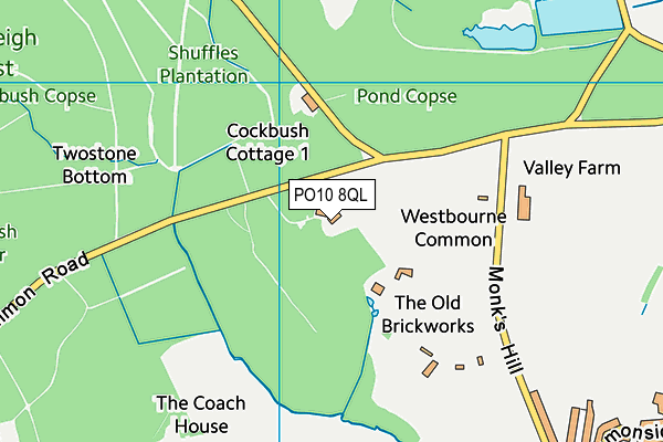 PO10 8QL map - OS VectorMap District (Ordnance Survey)