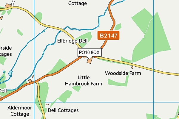 PO10 8QX map - OS VectorMap District (Ordnance Survey)