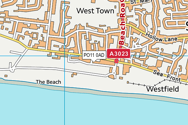 PO11 0AD map - OS VectorMap District (Ordnance Survey)