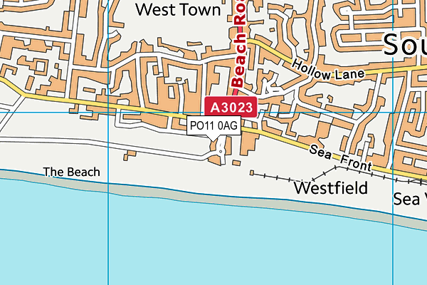 PO11 0AG map - OS VectorMap District (Ordnance Survey)