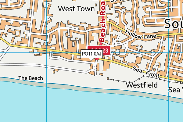 PO11 0AJ map - OS VectorMap District (Ordnance Survey)