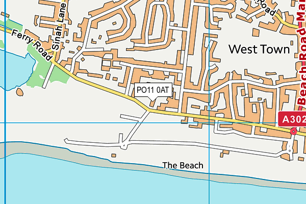 PO11 0AT map - OS VectorMap District (Ordnance Survey)