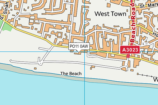 PO11 0AW map - OS VectorMap District (Ordnance Survey)