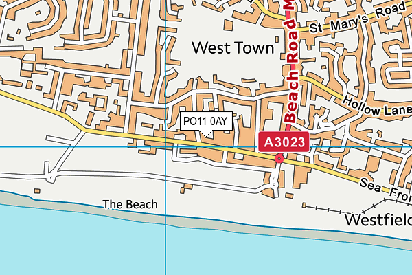 PO11 0AY map - OS VectorMap District (Ordnance Survey)