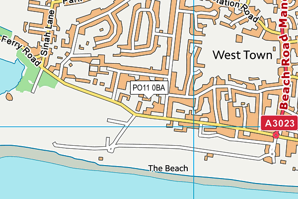 PO11 0BA map - OS VectorMap District (Ordnance Survey)