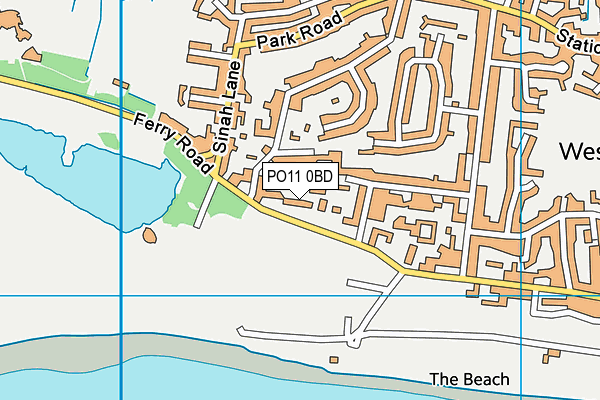 PO11 0BD map - OS VectorMap District (Ordnance Survey)