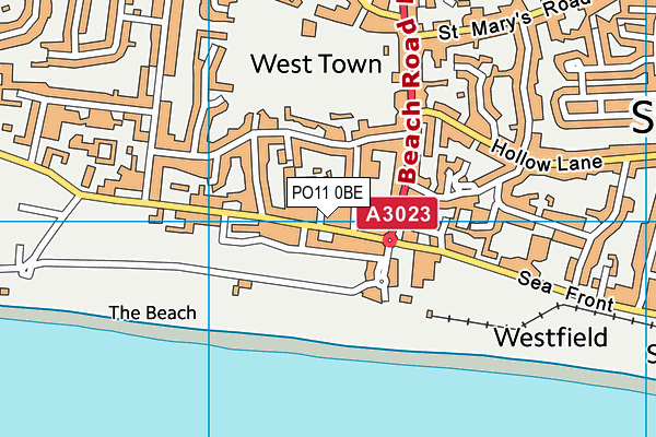 PO11 0BE map - OS VectorMap District (Ordnance Survey)