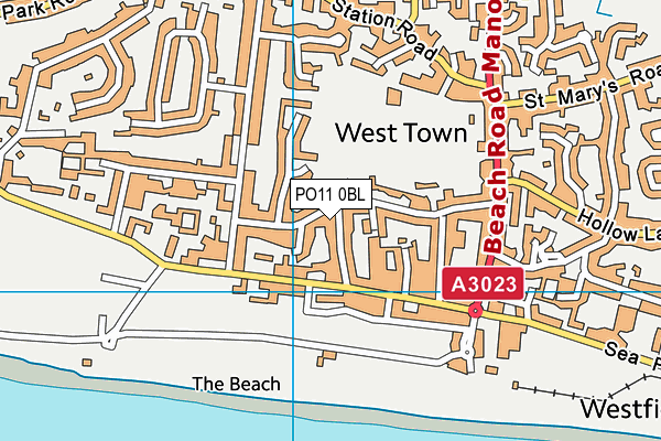 PO11 0BL map - OS VectorMap District (Ordnance Survey)