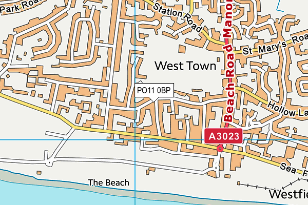 PO11 0BP map - OS VectorMap District (Ordnance Survey)