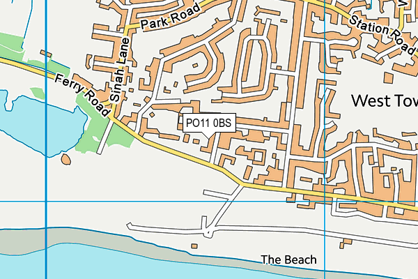 PO11 0BS map - OS VectorMap District (Ordnance Survey)
