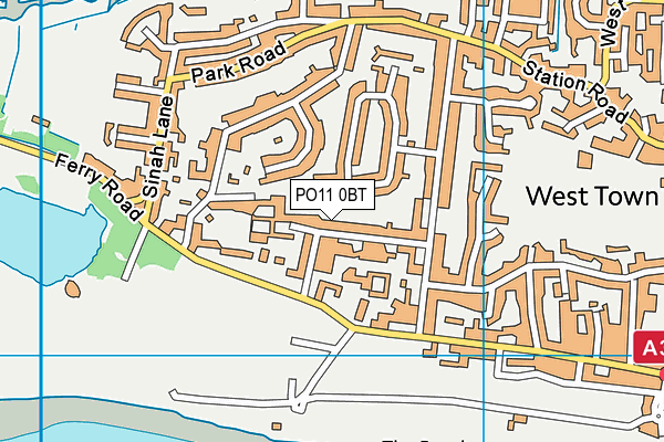 PO11 0BT map - OS VectorMap District (Ordnance Survey)